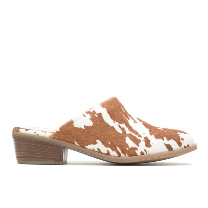 Women's Sienna Mule Hush Puppies Cow Print Leather