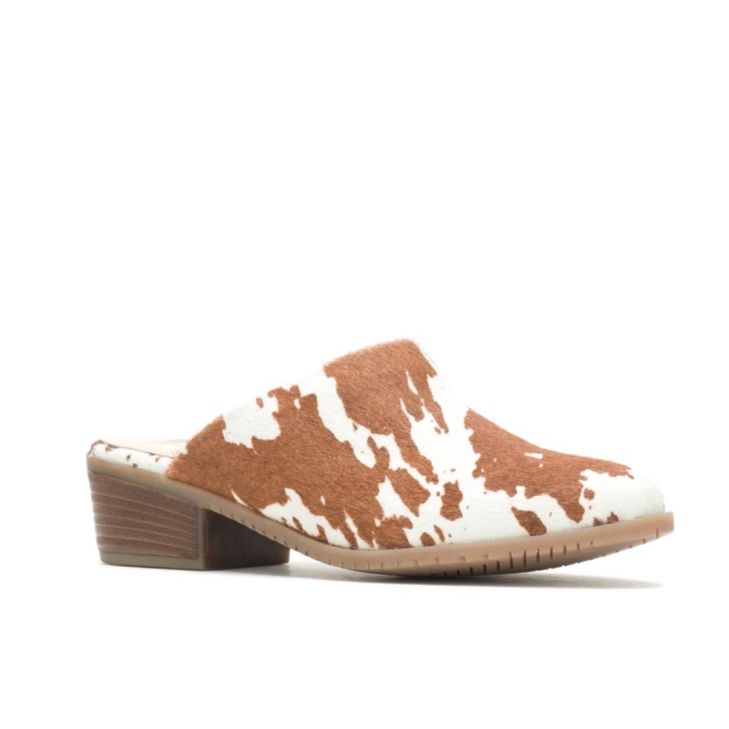 Women's Sienna Mule Hush Puppies Cow Print Leather