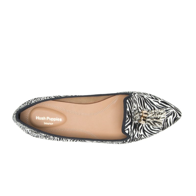 Women's Sadie Tassel Slip-On Hush Puppies Zebra Calf Hair