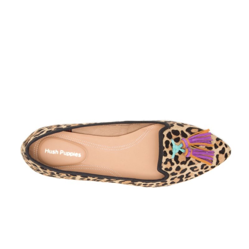 Women's Sadie Tassel Slip-On Hush Puppies Leopard Calf Hair