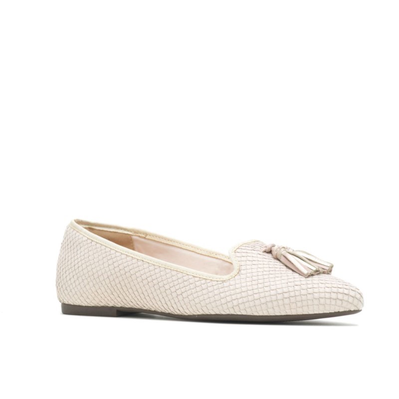 Women's Sadie Tassel Slip-On Hush Puppies Eggnog Cobra Leather