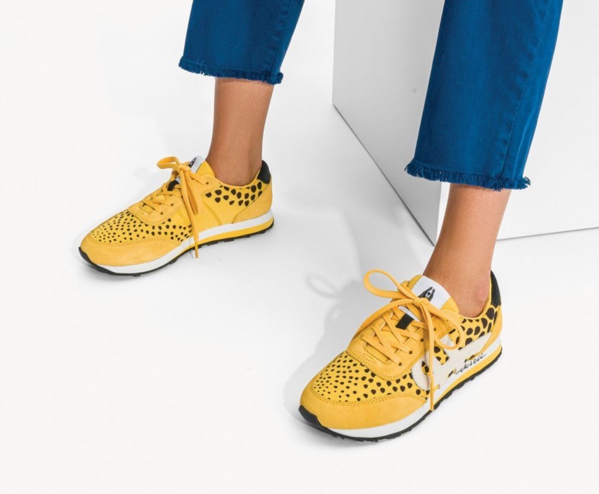 Women's Seventy8 Sneaker Hush Puppies Yellow Multi Suede