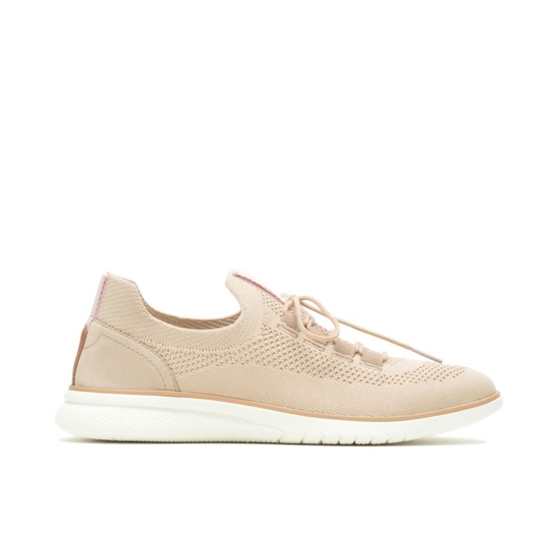 Women's Advance Knit Lace Up Sneaker Hush Puppies Bold Beige Knit