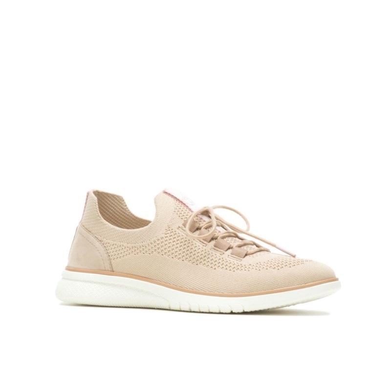 Women's Advance Knit Lace Up Sneaker Hush Puppies Bold Beige Knit