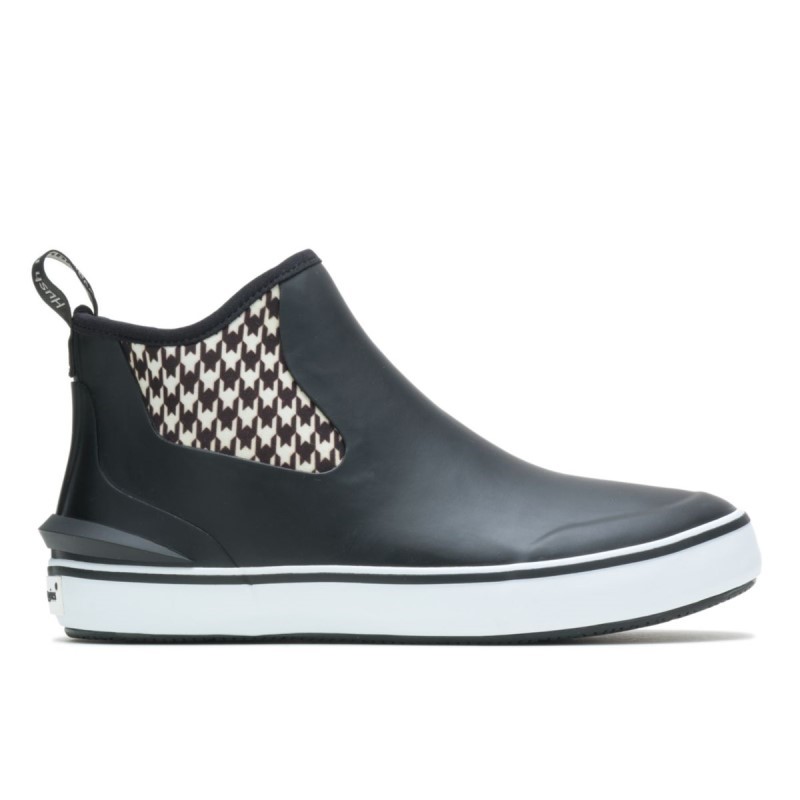 Women's Rain Sneaker Boot Hush Puppies Black/Houndstooth