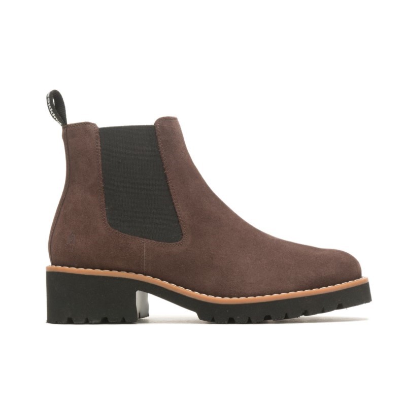 Women's Amelia Chelsea Boot Hush Puppies Chocolate Brown Suede