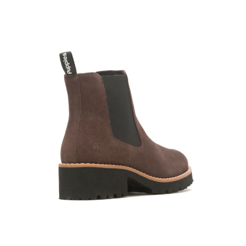 Women's Amelia Chelsea Boot Hush Puppies Chocolate Brown Suede