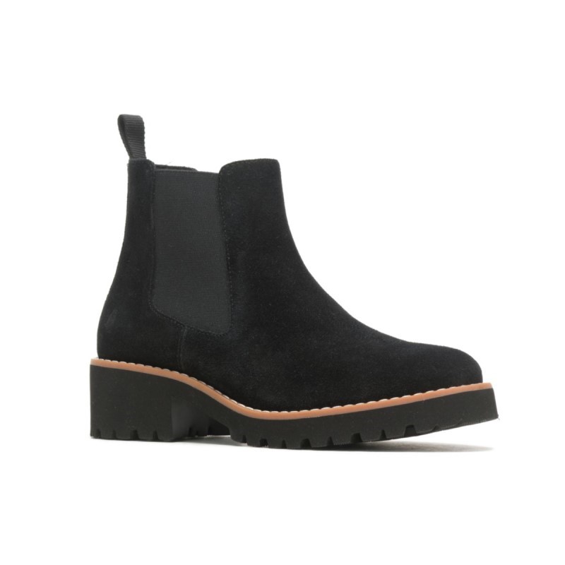 Women's Amelia Chelsea Boot Hush Puppies Bold Black Suede