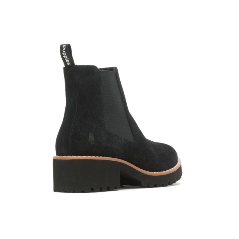 Women's Amelia Chelsea Boot Hush Puppies Bold Black Suede