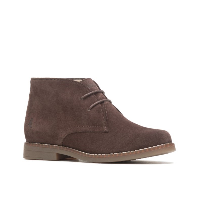 Women's Mazin Cayto Chukka Hush Puppies Dark Brown Suede