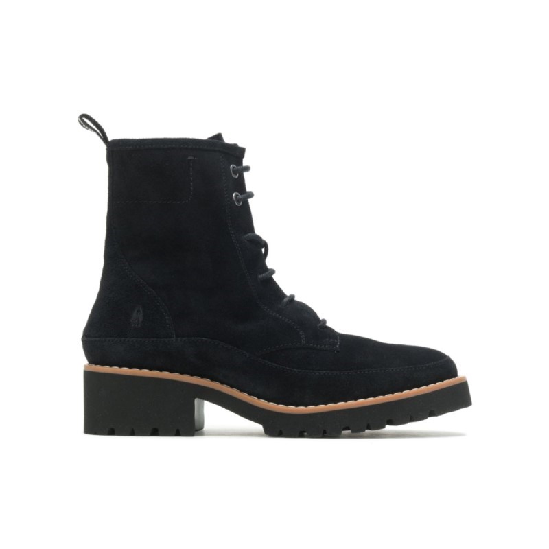 Women's Amelia Lace Boot Hush Puppies Bold Black Suede