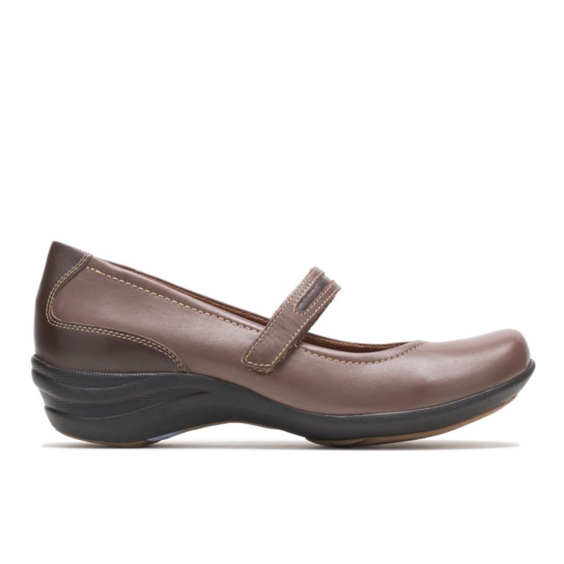 Women's Epic Mary Jane Hush Puppies Dark Brown Leather