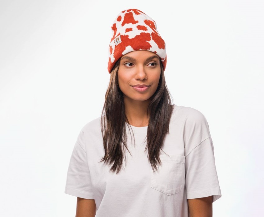 Knit Beanie Hush Puppies Cow Print