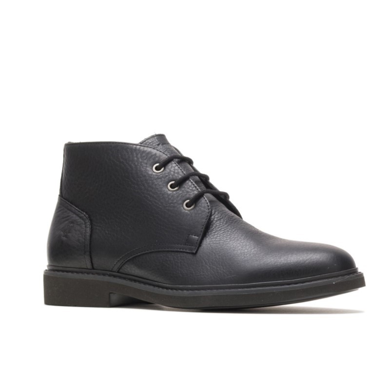 Men's Detroit Chukka Hush Puppies Black Leather