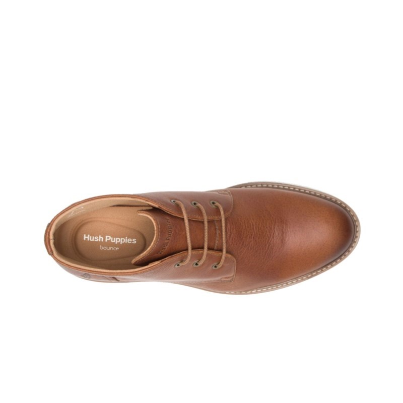 Men's Detroit Chukka Hush Puppies Cognac Leather