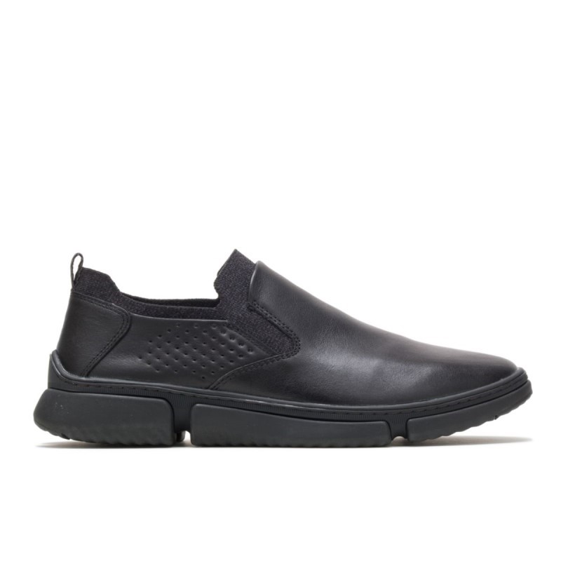 Men's Bennet Plain Toe Slip On Hush Puppies Black Leather