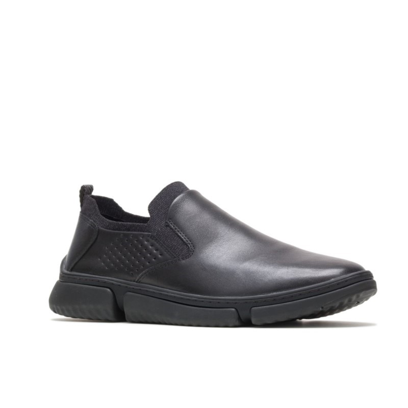 Men's Bennet Plain Toe Slip On Hush Puppies Black Leather