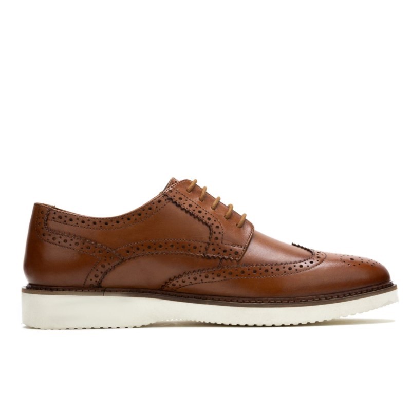 Men's Everett Wingtip Oxford Hush Puppies Cognac Leather