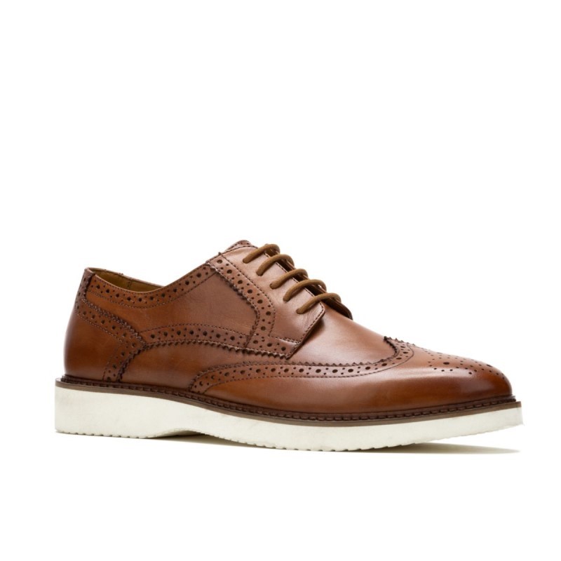 Men's Everett Wingtip Oxford Hush Puppies Cognac Leather