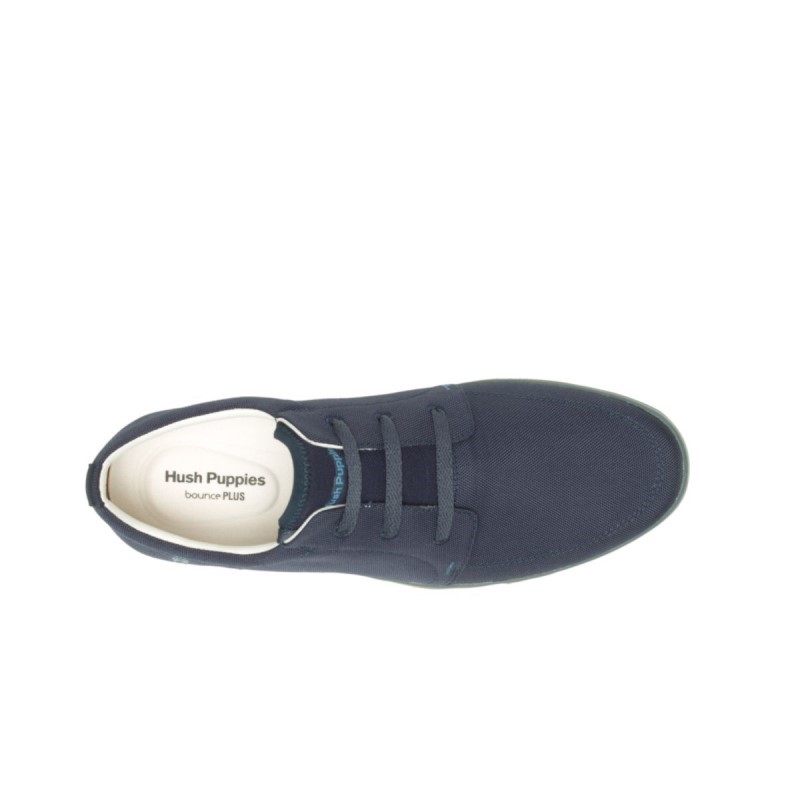 Men's Briggs Plain Toe Sneaker Hush Puppies Navy Blue Textile