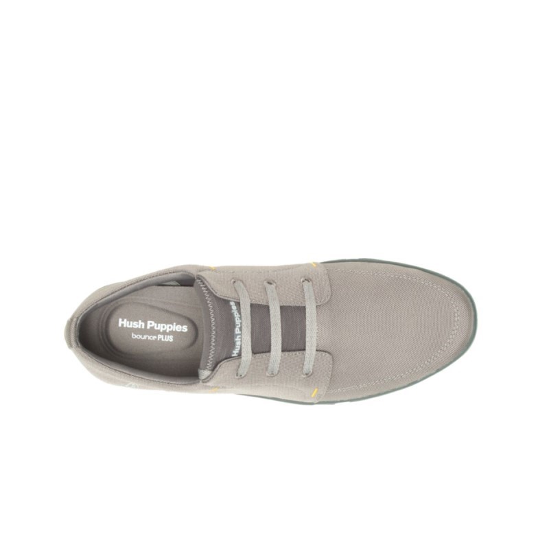 Men's Briggs Plain Toe Sneaker Hush Puppies Light Grey Textile