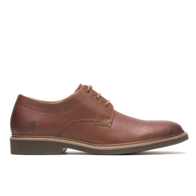 Men's Detroit Plain Toe Oxford Hush Puppies Cognac Leather