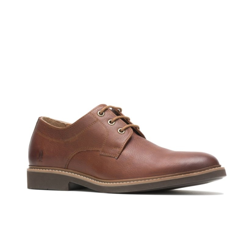 Men's Detroit Plain Toe Oxford Hush Puppies Cognac Leather