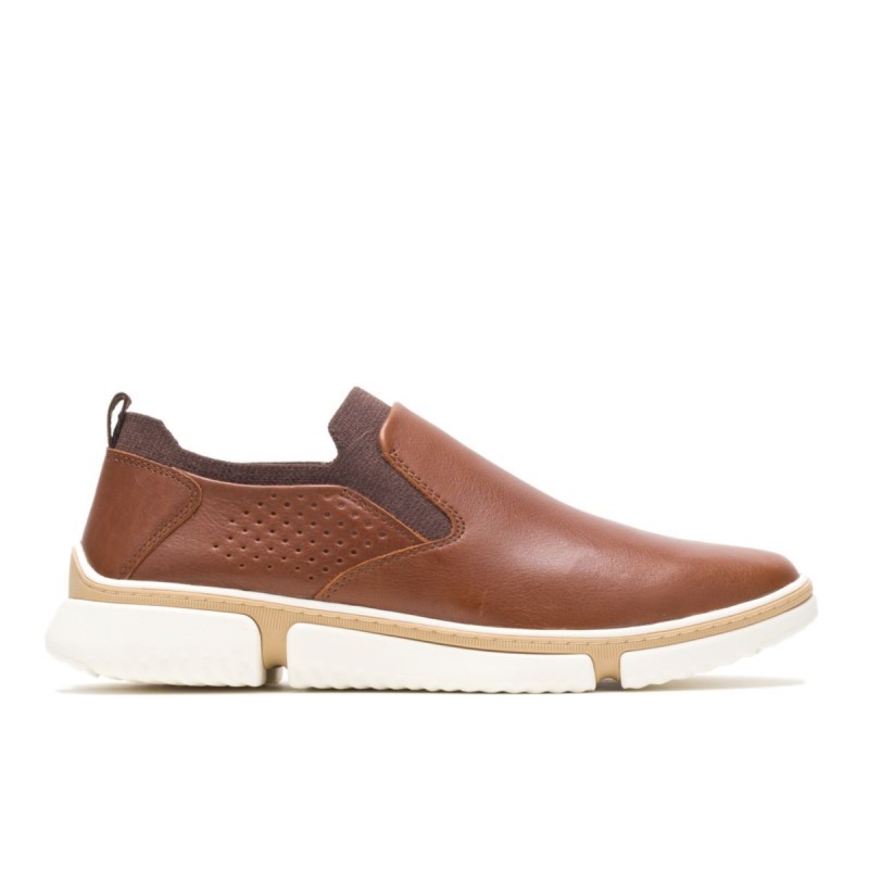 Men's Bennet Plain Toe Slip On Hush Puppies Cognac Leather