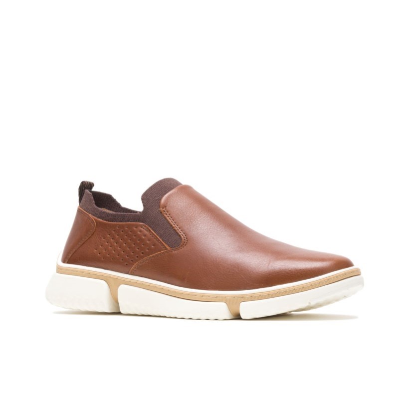 Men's Bennet Plain Toe Slip On Hush Puppies Cognac Leather