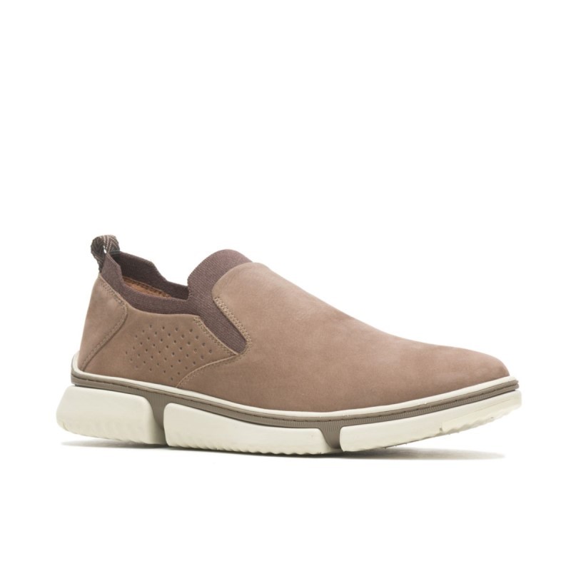 Men's Bennet Plain Toe Slip On Hush Puppies Fossil Nubuck