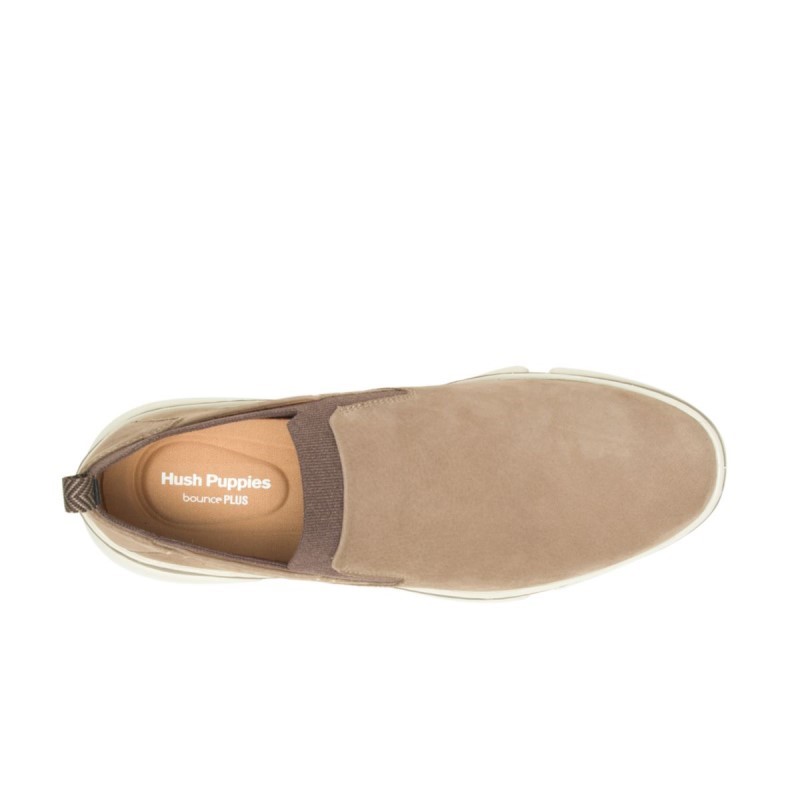 Men's Bennet Plain Toe Slip On Hush Puppies Fossil Nubuck