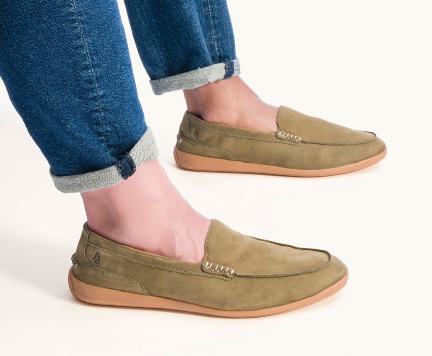 Men's Finley Loafer Hush Puppies Olive Nubuck