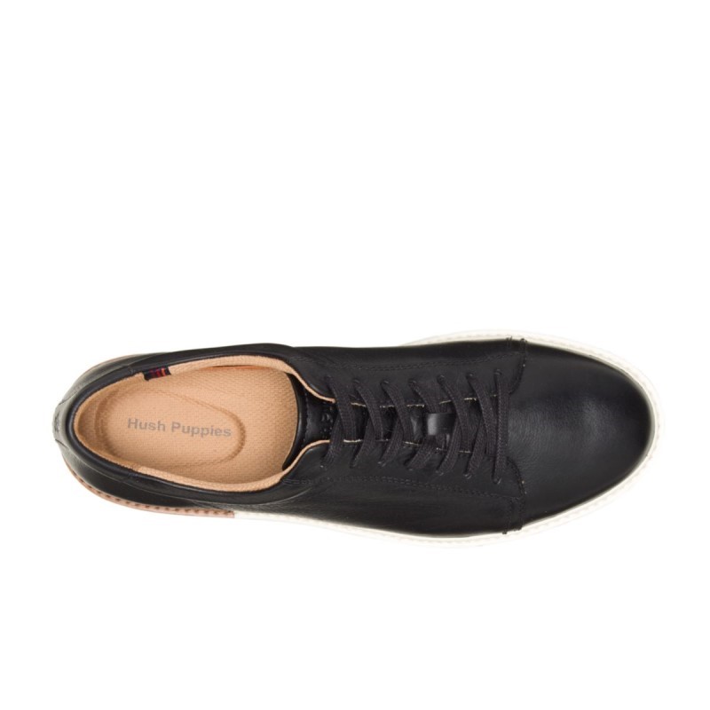 Men's Heath Sneaker Hush Puppies Black Leather