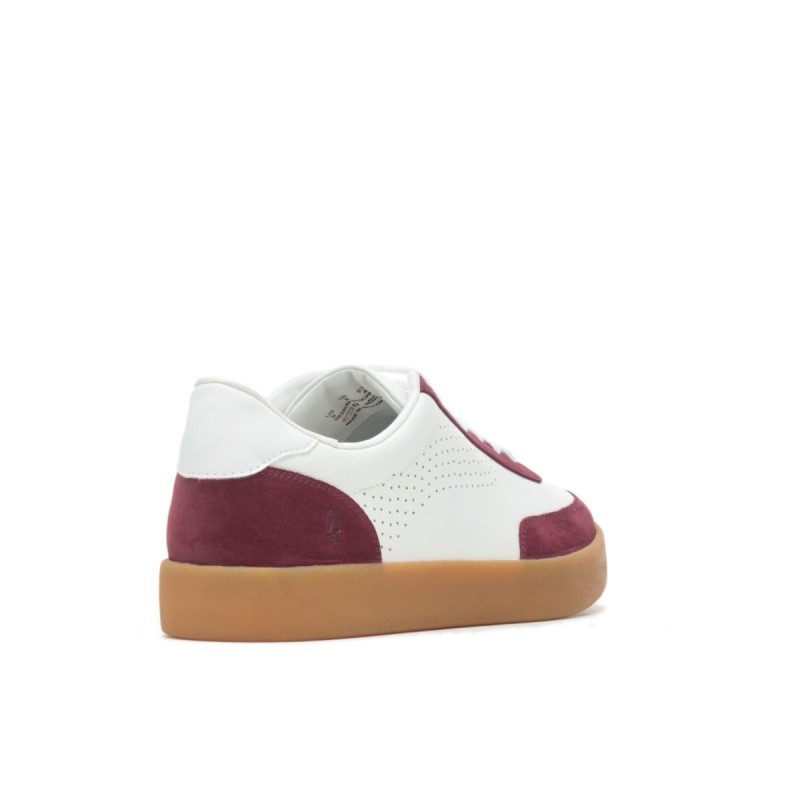 Men's Charlie Court Sneaker Hush Puppies White Maroon Suede