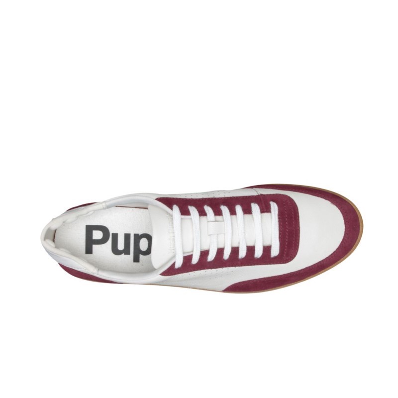 Men's Charlie Court Sneaker Hush Puppies White Maroon Suede