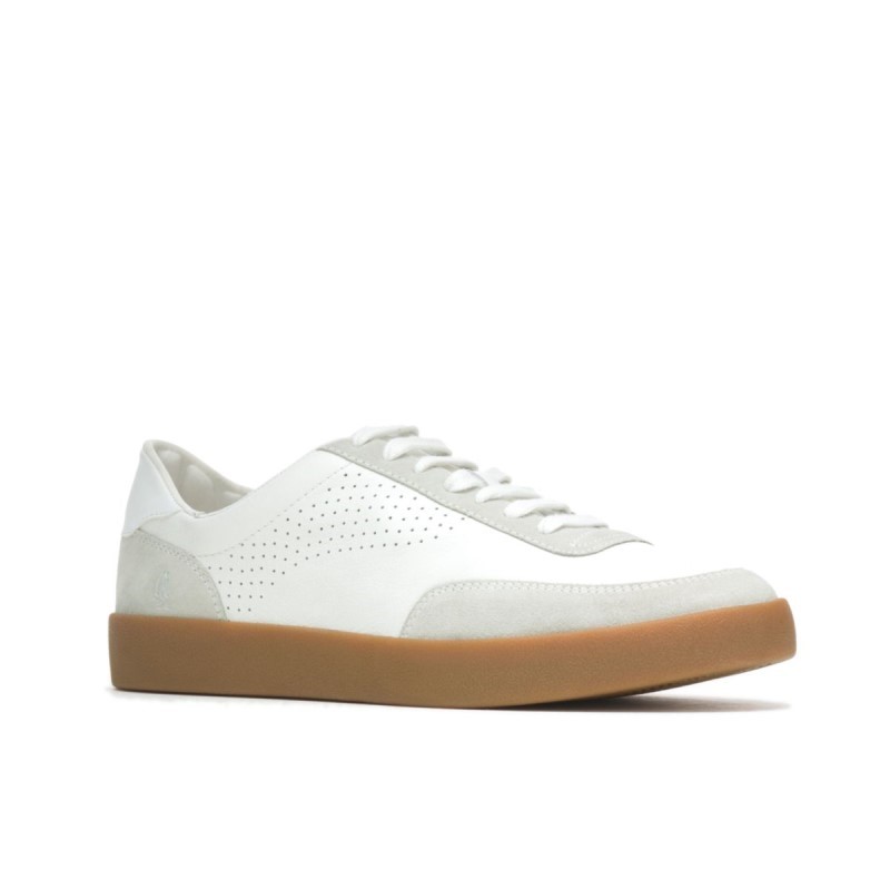 Men's Charlie Court Sneaker Hush Puppies White Grey Suede